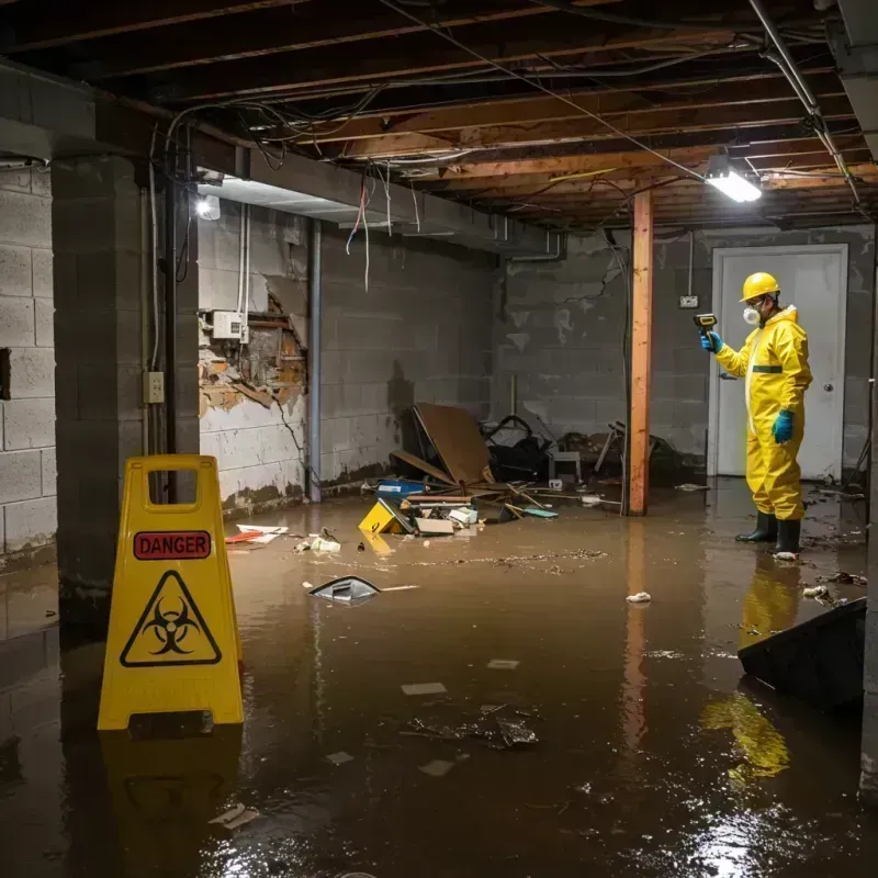 Flooded Basement Electrical Hazard in Glen Ellyn, IL Property